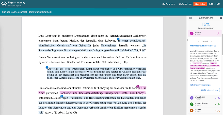 plagiat scanner ergebnis